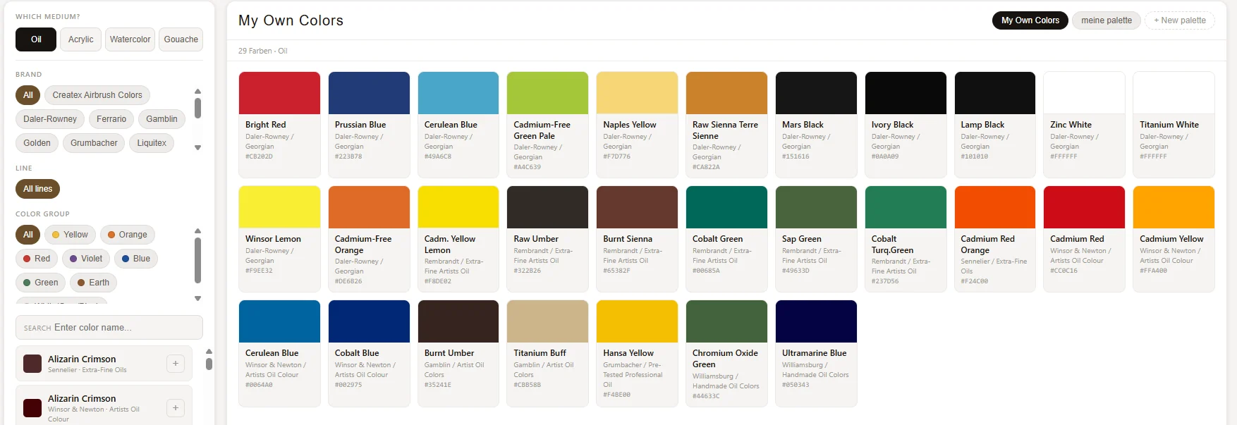 Palette builder